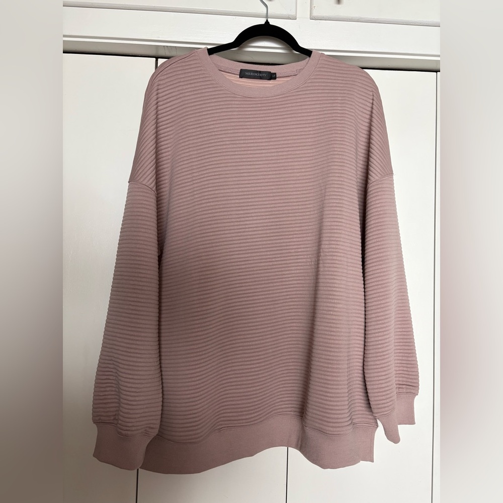 Comfy stripe texture long sleeve top